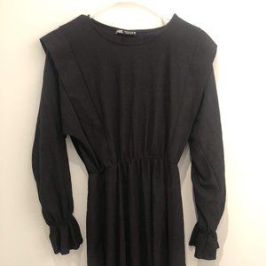 TEXTURED DRESS WITH RUFFLES